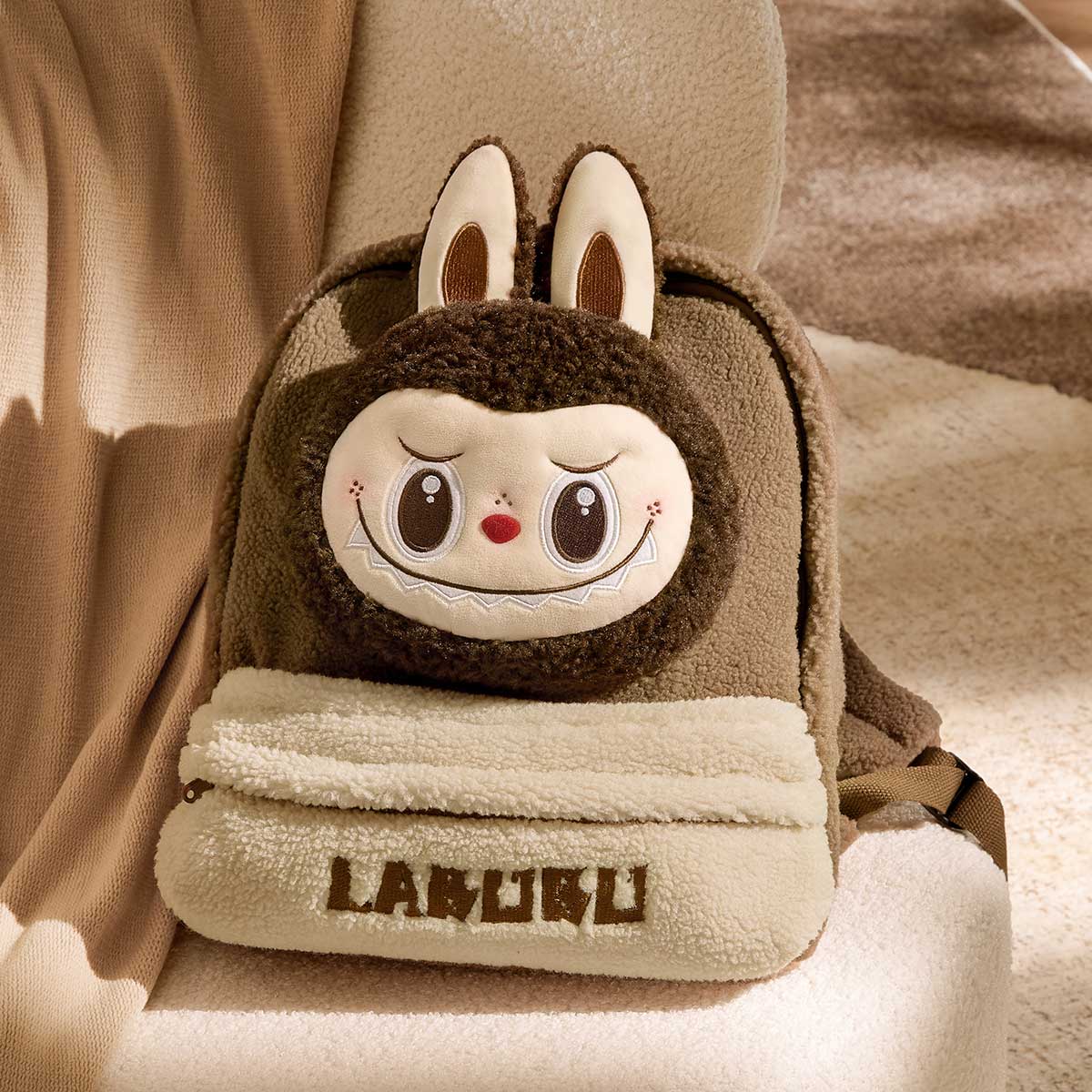 LABUBU Classic Bag Series-LABUBU Berber Fleece Backpack (Brown) | VQR936754 Backpack | VQR936754