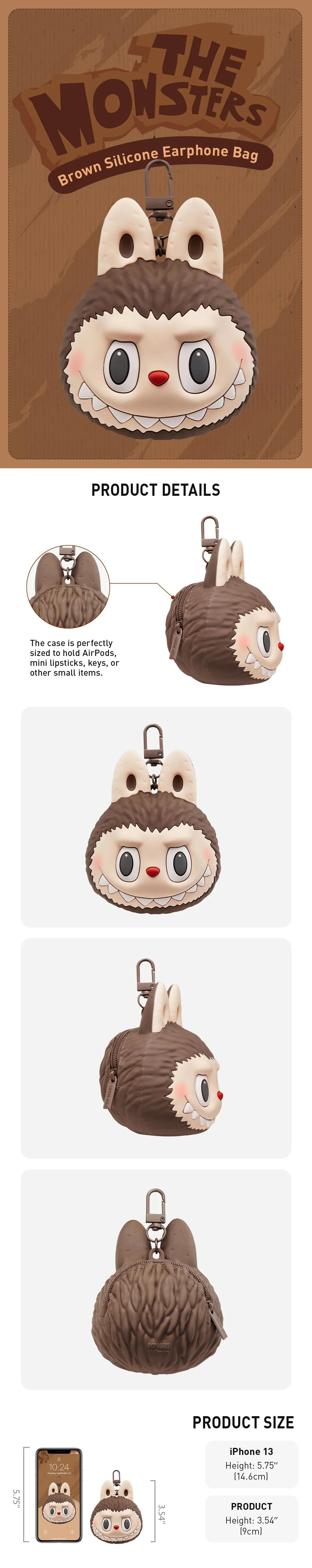 LABUBU Originals-Brown Silicone Earphone Bag | GAR740165 Bag | GAR740165