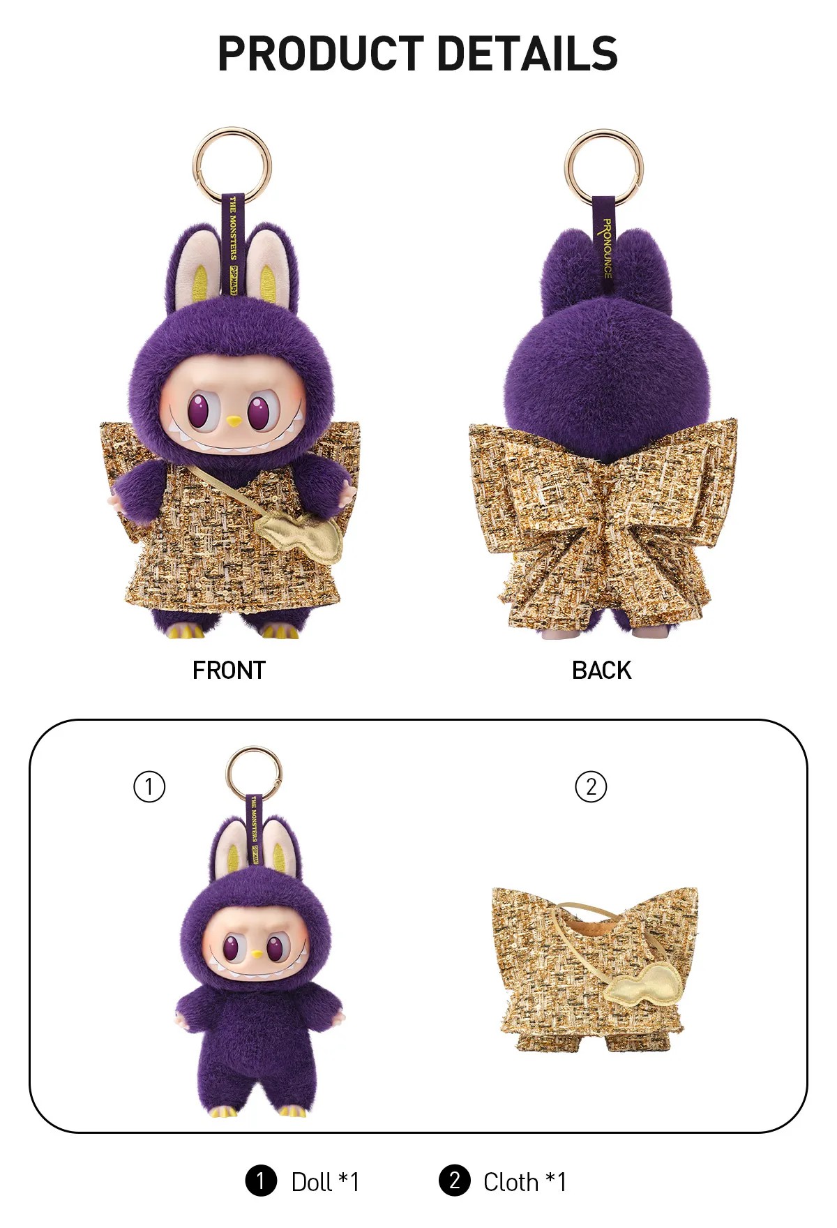 LABUBU × PRONOUNCE - WINGS OF FORTUNE Vinyl Plush Hanging Card | KUV769452 Pendant | KUV769452