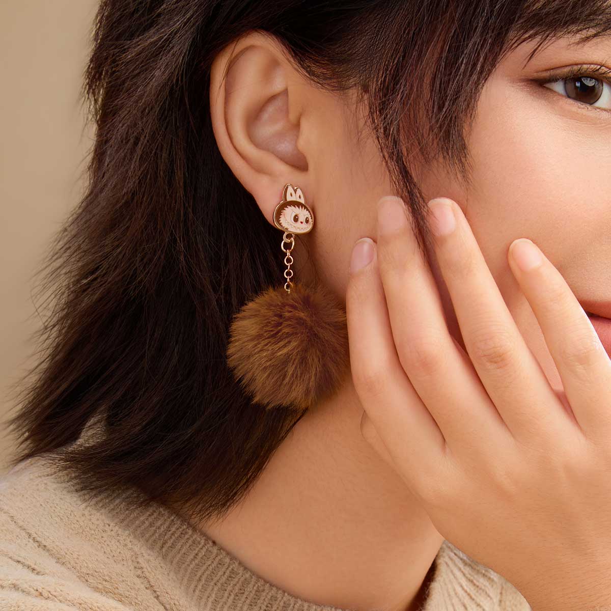 LABUBU Warm Fluffy Holiday Series-LABUBU Pompom Earring | QRL417906 Earring | QRL417906