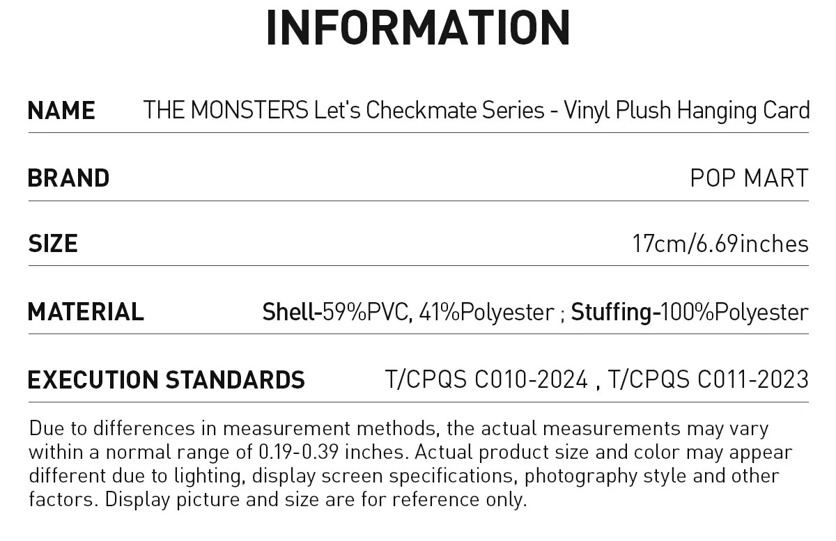 THE MONSTERS Let's Checkmate Series-Vinyl Plush Hanging Card