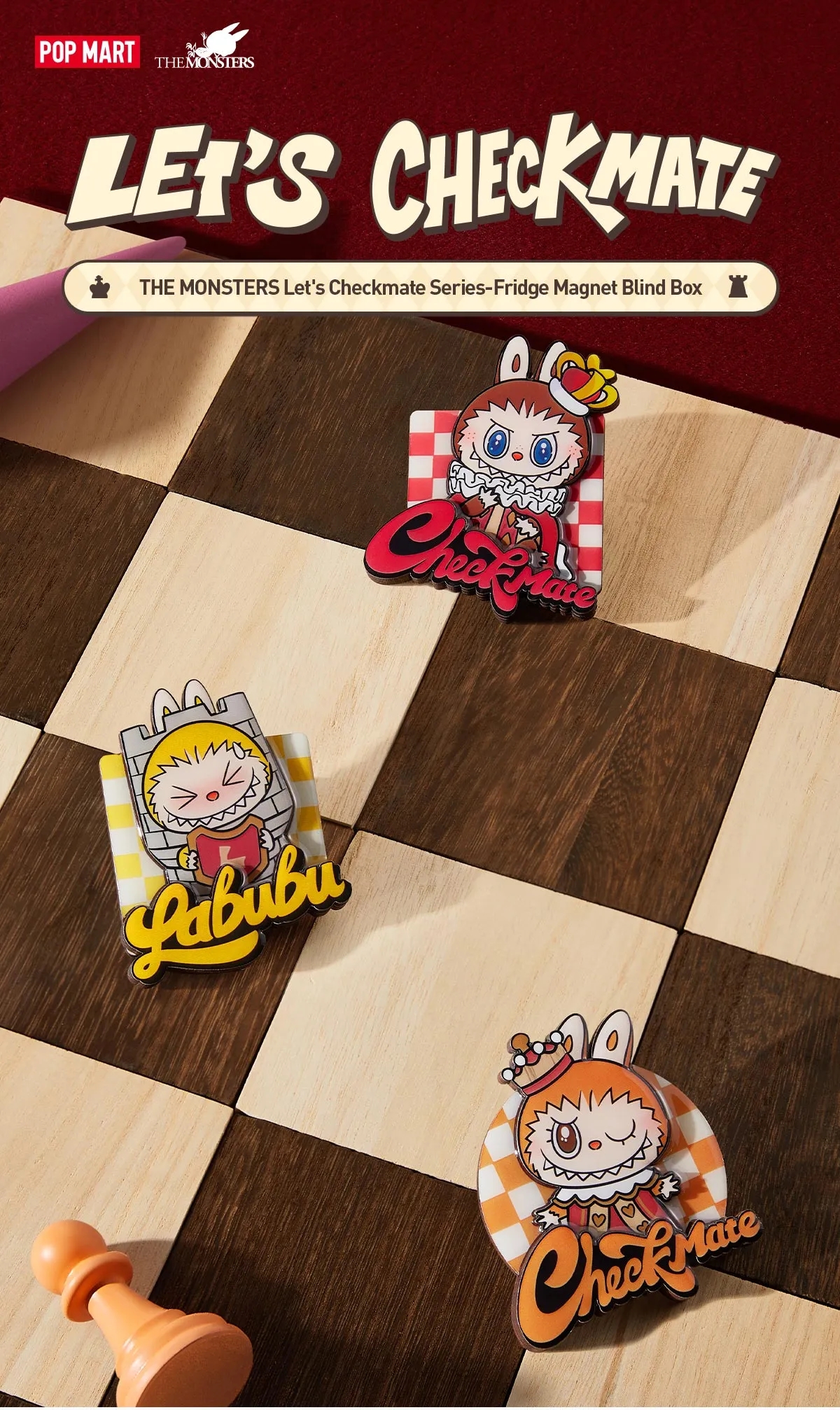 THE MONSTERS Let's Checkmate Series-Fridge Magnet Blind Box USA 54903SACJ