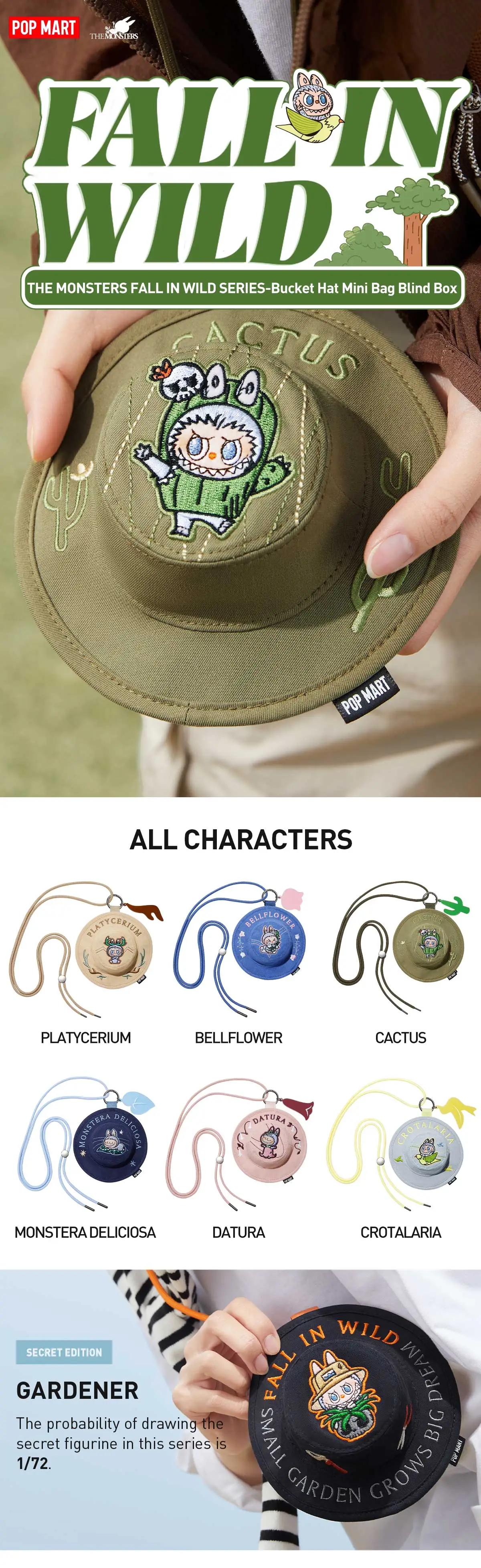 THE MONSTERS FALL IN WILD SERIES-Bucket Hat Mini Bag BIind Box USA 04698XFMG