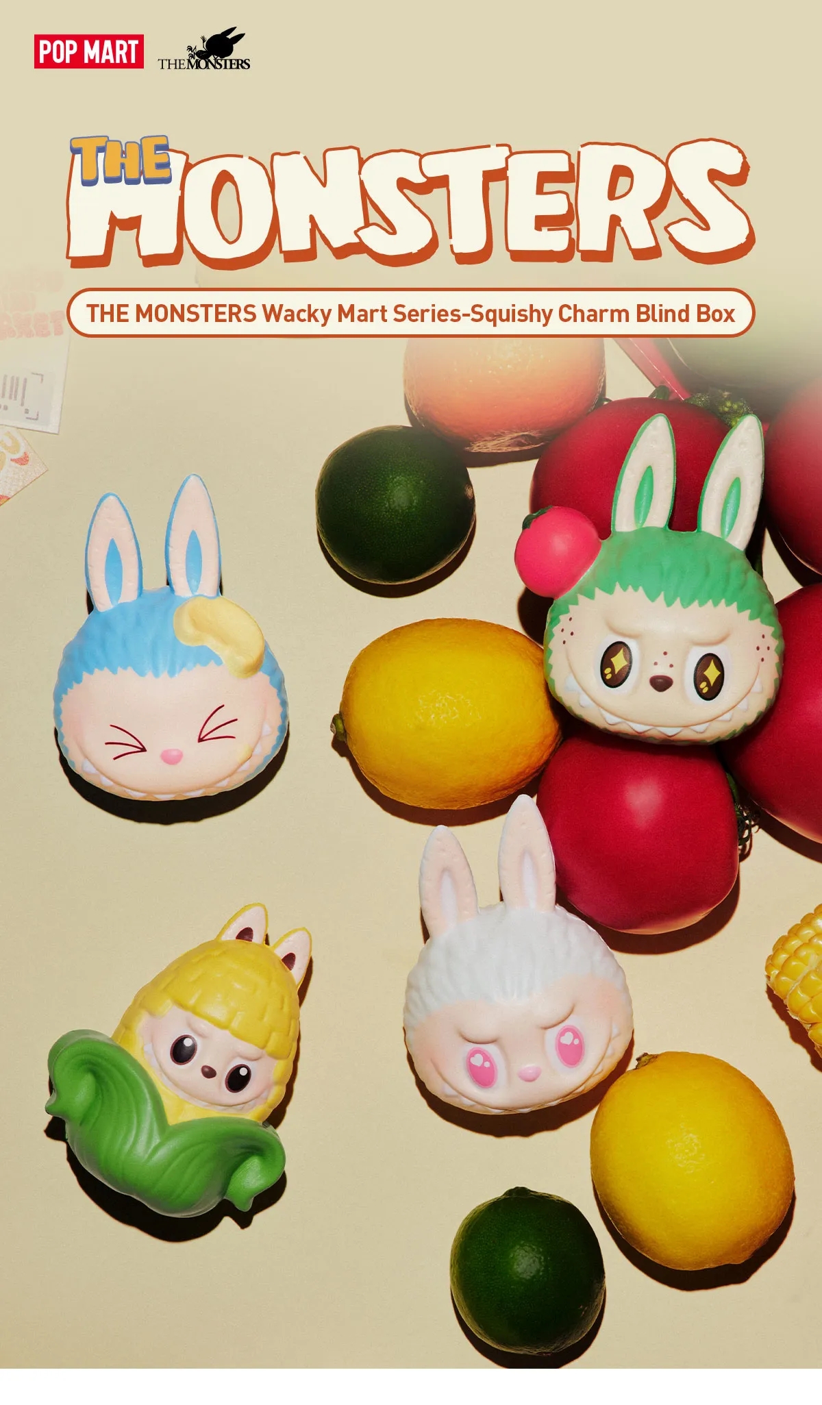 THE MONSTERS Wacky Mart Series-Pinch Pendant Blind Box USA 50382LAZV